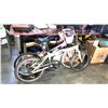 Image 1 : YELLOW/GREEN 7-SPEED FOLDING BIKE AND 6-SPEED PURPLE ARASHI HALCYON 20 KIDS BIKE