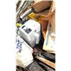 Image 2 : WIRE CRATE INCL POWER TOOLS, HAND TOOLS, BATTERY CHARGER, CHOP SAWS, CONVERTER BALLAST AND MORE