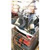 Image 1 : WIRE CRATE INCL AIR BIKE, TOOLS, TOOL BOXES, MOTOMASTER ELIMINATOR, HOOVER VACUUM, WET/DRY VACUUM,