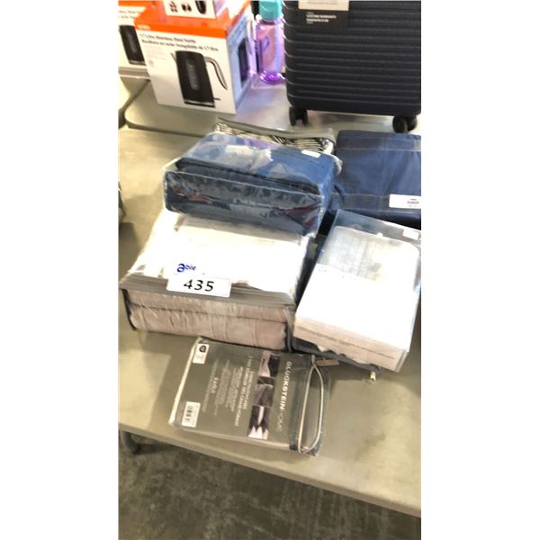 MIXED ITEMS INCL 4 TWIN/DOUBLE BED COVERS, KING SHAMS AND PILLOW CASES,