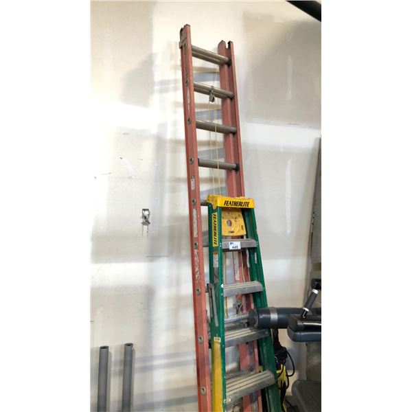 FIBERGLASS EXTENSION LADDER AND STEP LADDER