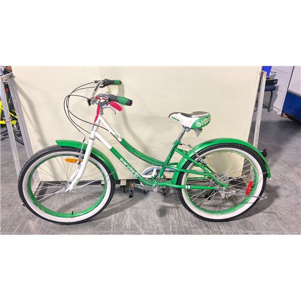 GREEN/WHITE 7 SPEED EVERYDAY CRUISER BIKE