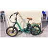 Image 1 : GREEN/BLACK FOLDABLE 7 SPEED ELECTRIC BIKE NO KEYS, NO CHARGER