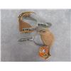 Image 3 : Marked Crockett Silver And Copper Overlaid Stainless Heart Pattern Spurs- 1" Bands- 2.5" Shanks- 2.2