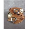 Image 8 : Marked E Garcia Silver Inlaid Spurs- 1.1" Bands- 2.25" Shanks- 1" 10 Point Rowels- 1.5" Conchos- Sta