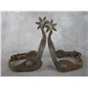 Image 2 : Unmarked McChesney Silver Overlaid Spurs- Rare #12 Flying Geese Pattern- .6" Bands- 2.25" Goosehead 