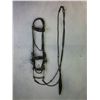 Image 1 : Large Marked Heiser Denver Browband Flower Tooled Headstall- Nickel And Iron Conchos- 5 Dot Marked H
