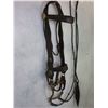 Image 2 : Large Marked Heiser Denver Browband Flower Tooled Headstall- Nickel And Iron Conchos- 5 Dot Marked H