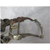 Image 8 : Large Marked Heiser Denver Browband Flower Tooled Headstall- Nickel And Iron Conchos- 5 Dot Marked H