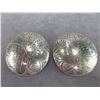 Image 1 : Marked JF CCSC (Jack Ferguson) Domed- Engraved Loopback Silver Conchos- 2" Conchos
