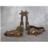 Image 2 : Star Marked Hand Forged  Steel Silver Overlaid Card Suit Lady Legs Spurs- .75" Bands- 2.5" Shanks- 1