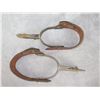 Image 3 : Marked GS Garcia (Weak Mark) Silver Inlaid Spurs- .75" Bands- 2.75" Shanks- 2.75" 20 Point Rowels- C