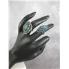 Image 1 : 2 Unmarked Silver And Turquoise Lady Rings- Size 4.5 And 5.5