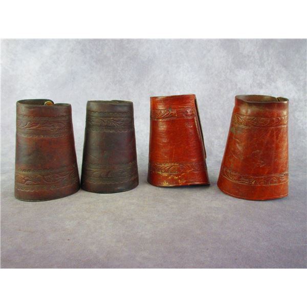 Heiser Denver Marked Stamped Cowboy Cuffs- Unmarked Tooled Cowboy Cuffs
