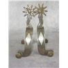Image 2 : Marked With Dots Double Mounted Silver And Copper Overlaid Lady Legs Spurs- 1" Bands- 2.5" Shanks- 1
