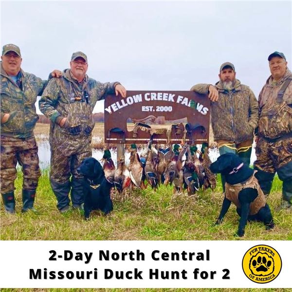 2 Day Missouri North Zone Duck Hunt for 2 Hunters