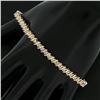Image 9 : 14K Gold 1.75 ctw Round Fancy Champagne Diamond "S" Link Line Tennis Bracelet