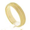 Image 6 : NEW Mens 14k Yellow Gold 5.6mm Grooved Brushed Finish Dome Wedding Band Ring