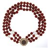 Image 5 : Trianon 3 Strand Carnelian & Rock Crystal Bead Necklace & Cameo 14k Gold Pendant
