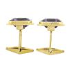 Image 3 : Mens Vintage 14K Gold Rectangular Bezel Alexandrite w/ Polished Frame Cuff Links