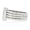 Image 4 : Estate 18k White Gold 0.72 ctw Channel Princess Cut Diamond 4-Row Wide Band Ring