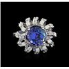 Image 2 : 14KT White Gold 3.36 ctw Tanzanite and Diamond Ring
