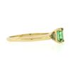 Image 5 : NEW Classic 14k Gold 0.51 ctw Prong Set Emerald Cut Emerald Solitaire Petite Rin