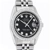 Image 1 : Rolex Mens Stainless Steel Black String Diamond 36MM Datejust Wristwatch