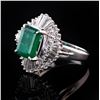 Image 2 : 2.50 ctw Emerald and 1.04 ctw Diamond Platinum Ring
