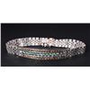 Image 1 : 18K White Gold Cognac Diamond & Greenish Blue Sapphire ID Bracelet by Carlo Rici