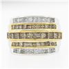 Image 4 : 14k TT Gold 3.90 ctw Fancy Brown & White Diamond Channel Set 5 Row Wide Band Rin