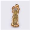 Image 4 : Large 18K Yellow Gold & Diamond Pendant with Carved Citrine Guanyin by Carlo Ric