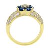 Image 8 : Fancy 18k Yellow Gold 1.71 ctw Sapphire & Diamond Cluster Flower Wide Band Ring