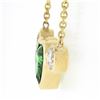 Image 6 : NEW 18k Gold 2.42 ctw GIA Bezel Heart Emerald & Diamond Pendant Chain Necklace