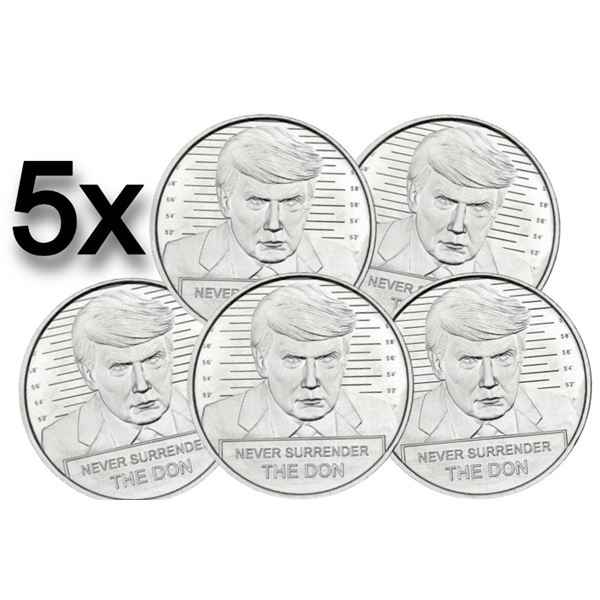 Donald Trump Mugshot Fine Silver Coin BUNDLE (5)