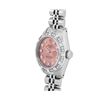 Image 3 : Rolex Ladies Stainless Steel Salmon Diamond Date Wristwatch 26MM