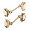 Image 2 : Mens Antique 10K Yellow Gold Dual Sided Bezel Cushion Lemon Quartz Cuff Links