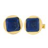 Image 2 : Vintage 14k Yellow Gold & Cushion Cabochon Cut Blue Lapis Mens Swivel Cuff Links
