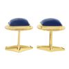 Image 4 : Vintage 14k Yellow Gold & Cushion Cabochon Cut Blue Lapis Mens Swivel Cuff Links