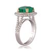 Image 3 : 3.74 ctw Emerald and 0.64 ctw Diamond 18KT White Gold Ring (GIA CERTIFIED)