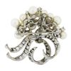 Image 3 : Vintage 14K White Gold 1.90 ctw Diamond & FINE Pearl Cluster Ribbon Brooch Penda