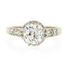 Image 4 : Antique Edwardian French Plat 18k Gold 1.7 ctw GIA European Diamond Solitaire Ri