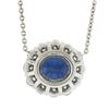 Image 2 : NEW Platinum 2.77 ctw GIA Oval Royal Blue Sapphire Diamond Halo Pendant Necklace