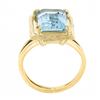 Image 8 : Vintage 14k Gold 4.72 ctw Emerald Cut Aquamarine w/ Textured Frame Solitaire Rin