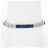 Image 1 : Vintage Waslikoff & Son Platinum GIA Sapphire & Diamond 7" Line Tennis Bracelet