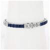 Image 2 : Vintage Waslikoff & Son Platinum GIA Sapphire & Diamond 7" Line Tennis Bracelet