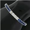 Image 3 : Vintage Waslikoff & Son Platinum GIA Sapphire & Diamond 7" Line Tennis Bracelet