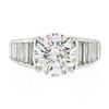 Image 6 : Vintage Platinum Ideal 5.02 ctw GIA Round Brilliant Diamond w/ Waterfall Baguett
