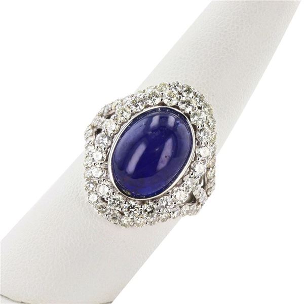 7.80 ctw Tanzanite and 2.77 ctw Diamond 14K White Gold Ring