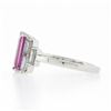 Image 6 : NEW Platinum 2.76 ctw GIA Emerald Step Cut Pink Sapphire & Diamond Engagement Ri